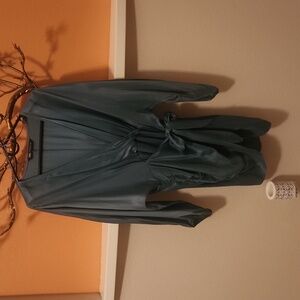 ZARA SILKY SATIN EFFECT FAVORITE WRAP MINIDRESS